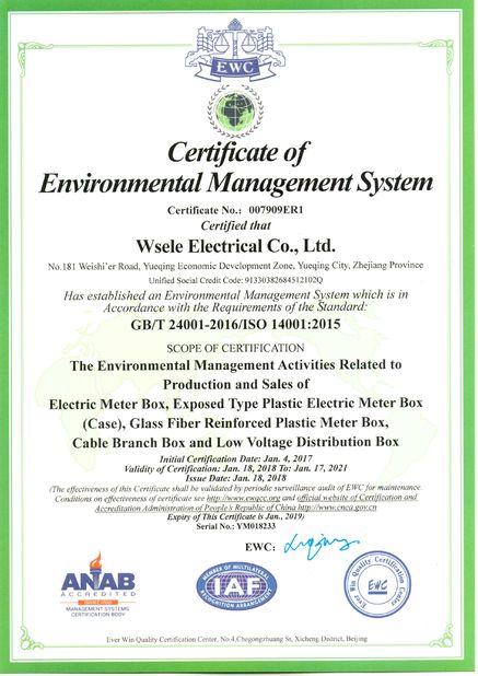 Chine WSELE ELECTRIC CO.,LTD. Certifications